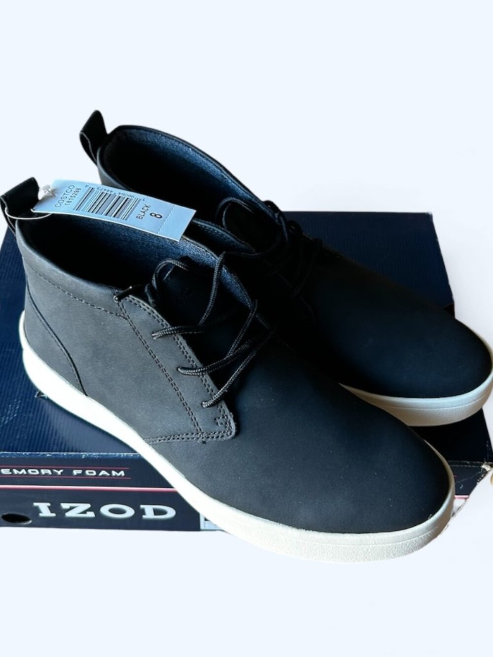 IZOD Men's Palmer Chukka Boot Memory Foam Black Size 8